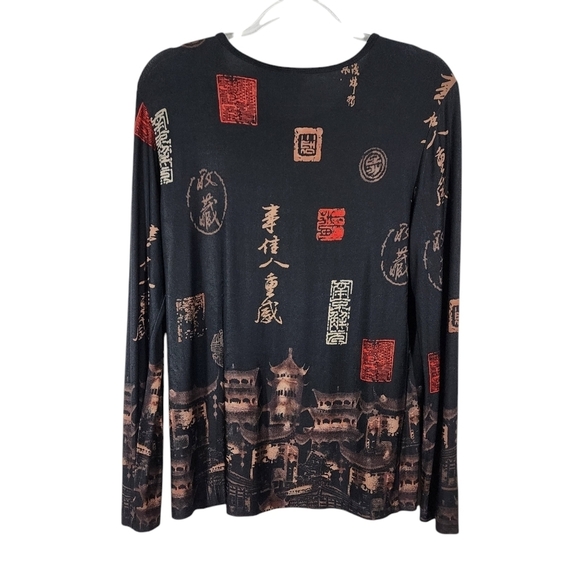 CHICO'S TRAVELERS POP-OVER LONG SLEEVE TOP - Picture 5 of 7